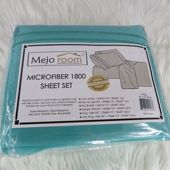 NEW - Extra Soft Luxury Full Size Sheet Set - Mint - Picture 4 of 4